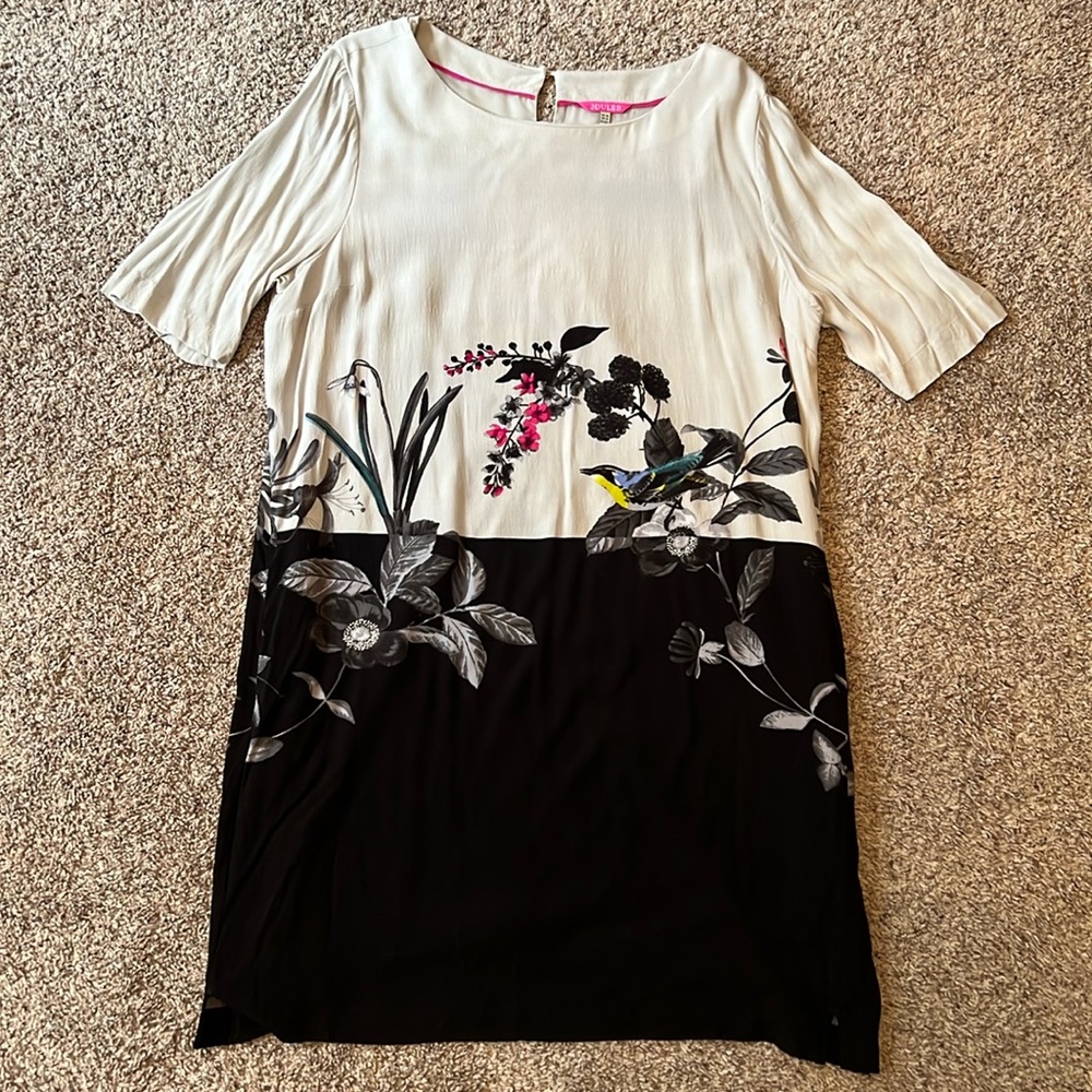 EUC Joules crepe floral shift dress US size 14